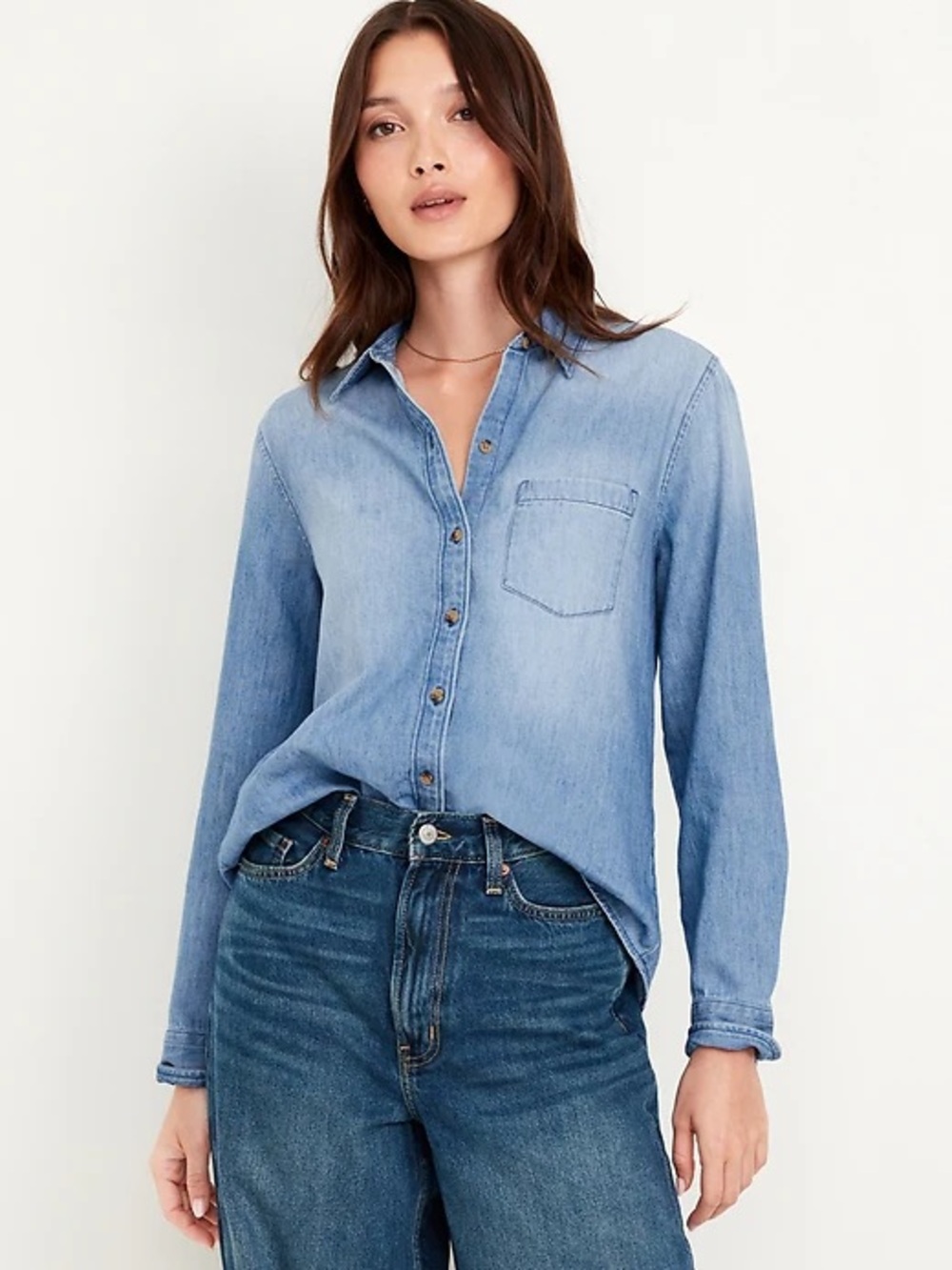 Old Navy Classic Light Wash Denim Button-Up Shirt